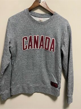 Hudson Bay Team Canada Grey Sweatshirt with Red Varsity Logo Men’s Small